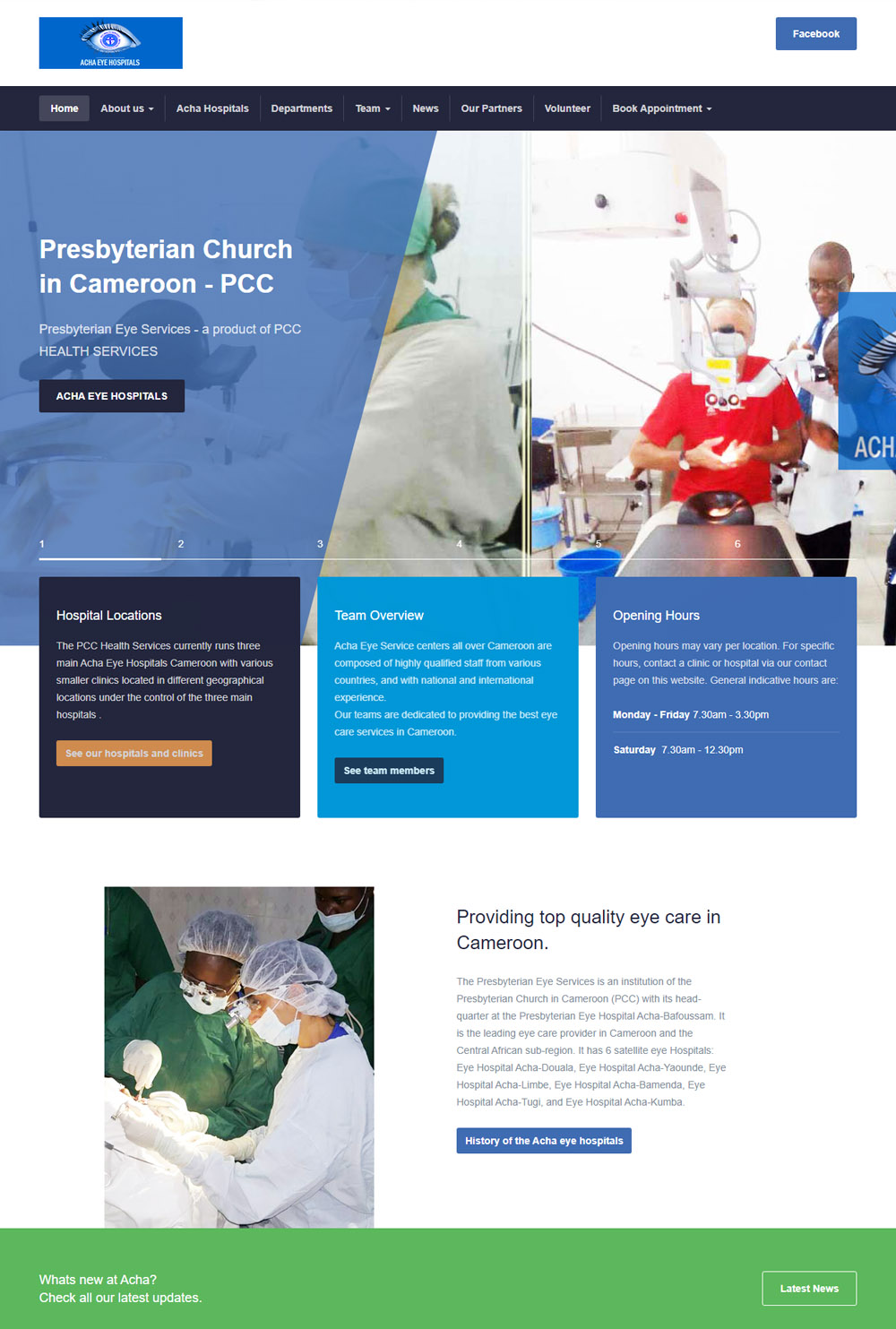 Web Development for Acha Eye Hospitals