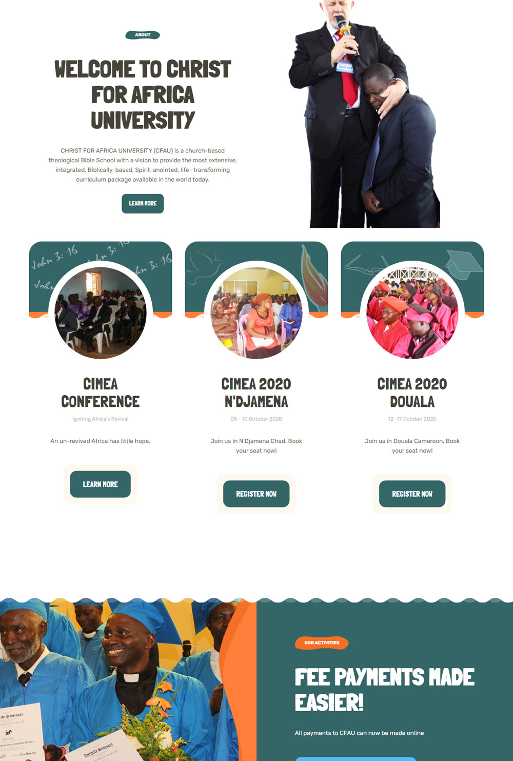 Web Development for Christ For Africa University